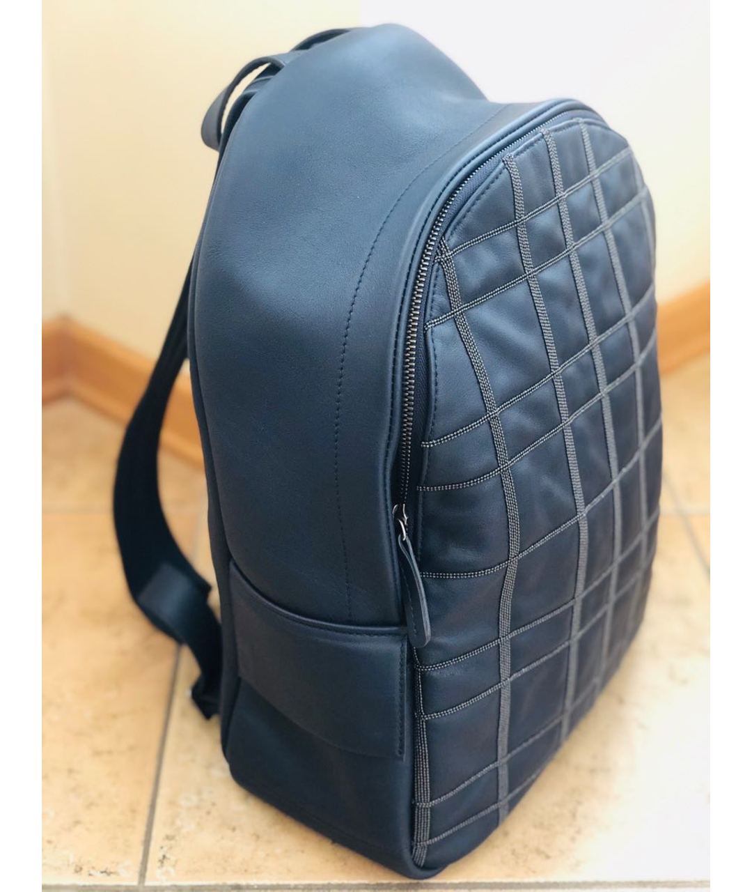 BRUNELLO CUCINELLI Темно-синий кожаный рюкзак, фото 2