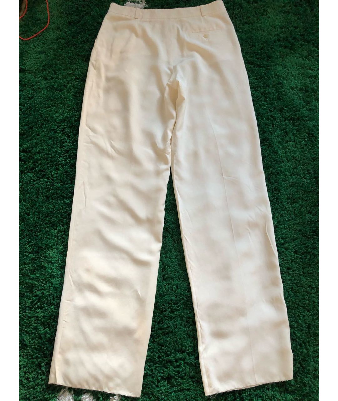 LORO PIANA Бежевые шелковые прямые брюки, фото 2