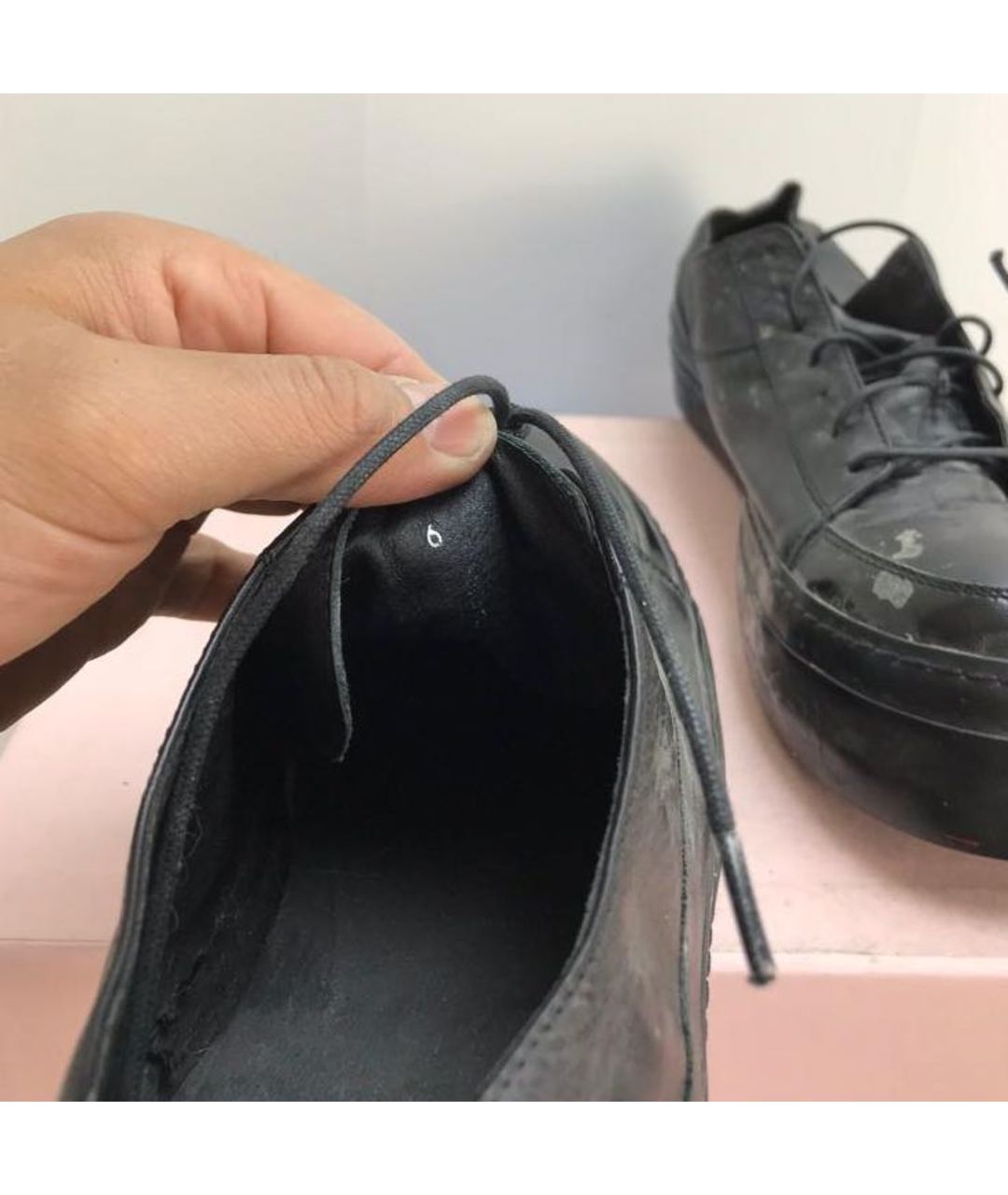 YOHJI YAMAMOTO Черные кожаные низкие ботинки, фото 5
