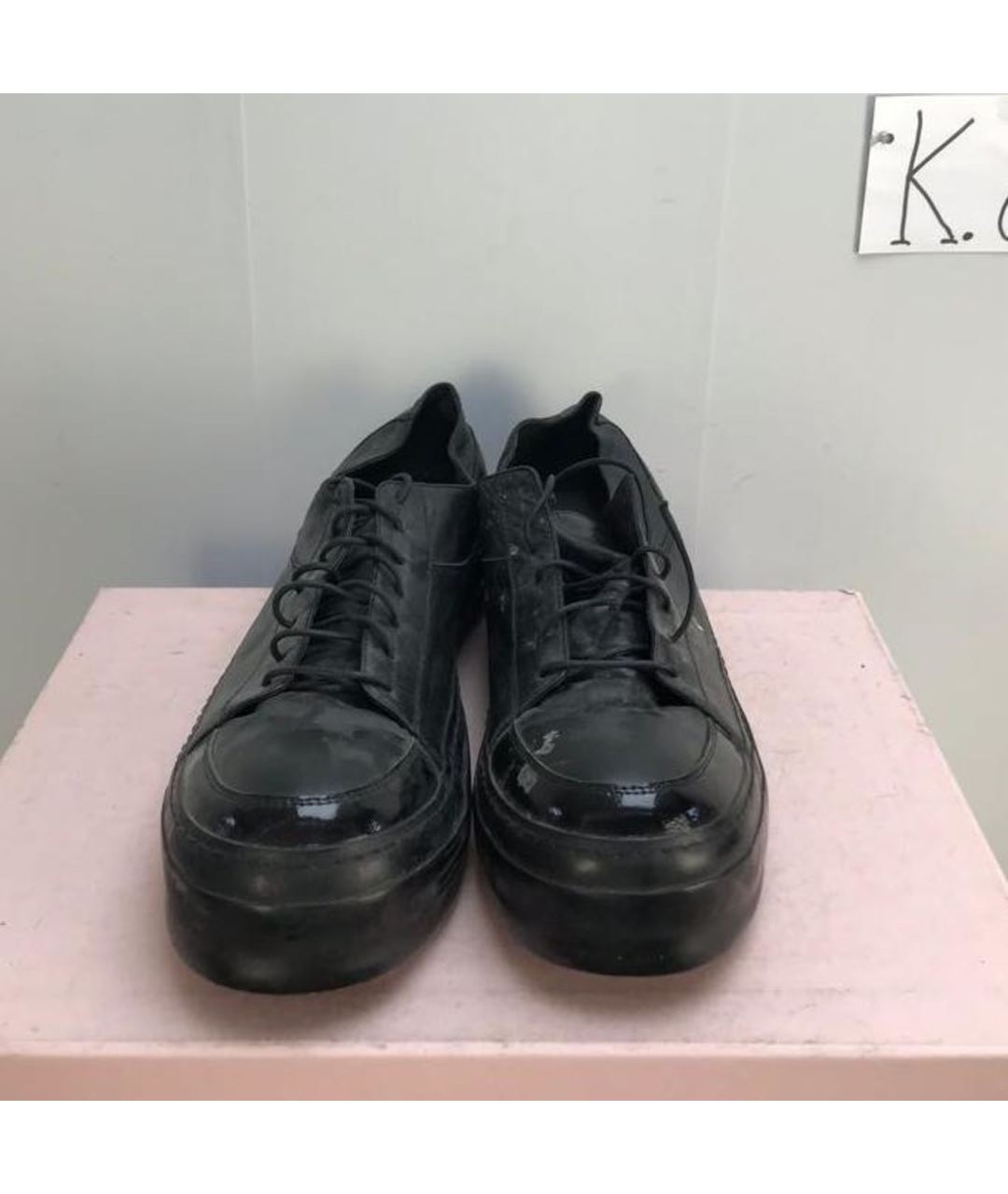 YOHJI YAMAMOTO Черные кожаные низкие ботинки, фото 4