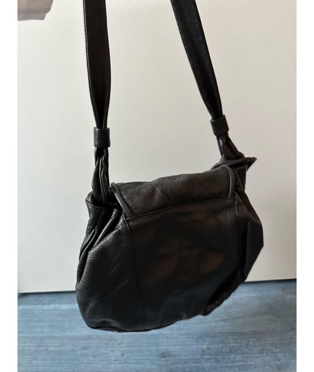 SEE BY CHLOE Черная кожаная сумка с короткими ручками, фото 3