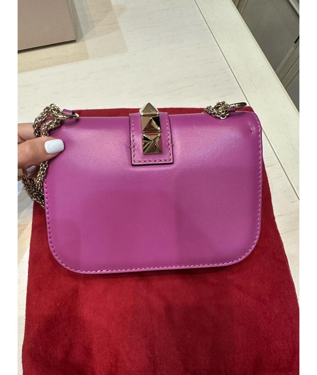 VALENTINO Фиолетовая кожаная сумка через плечо, фото 3