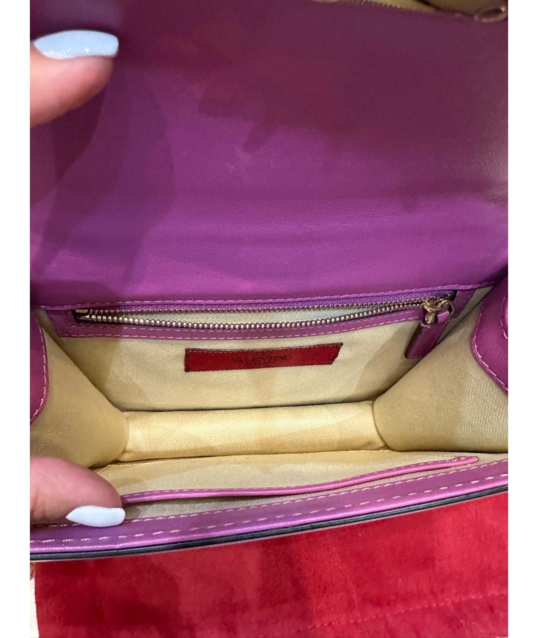 VALENTINO Фиолетовая кожаная сумка через плечо, фото 4