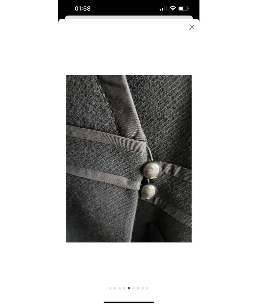 LOUIS VUITTON Черное шерстяное коктейльное платье, фото 5
