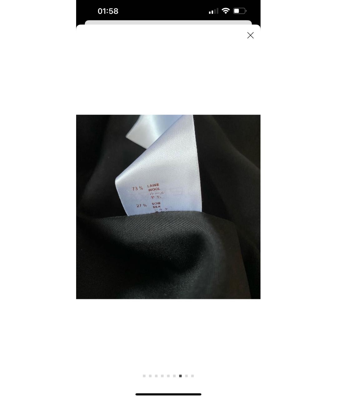 LOUIS VUITTON Черное шерстяное коктейльное платье, фото 6