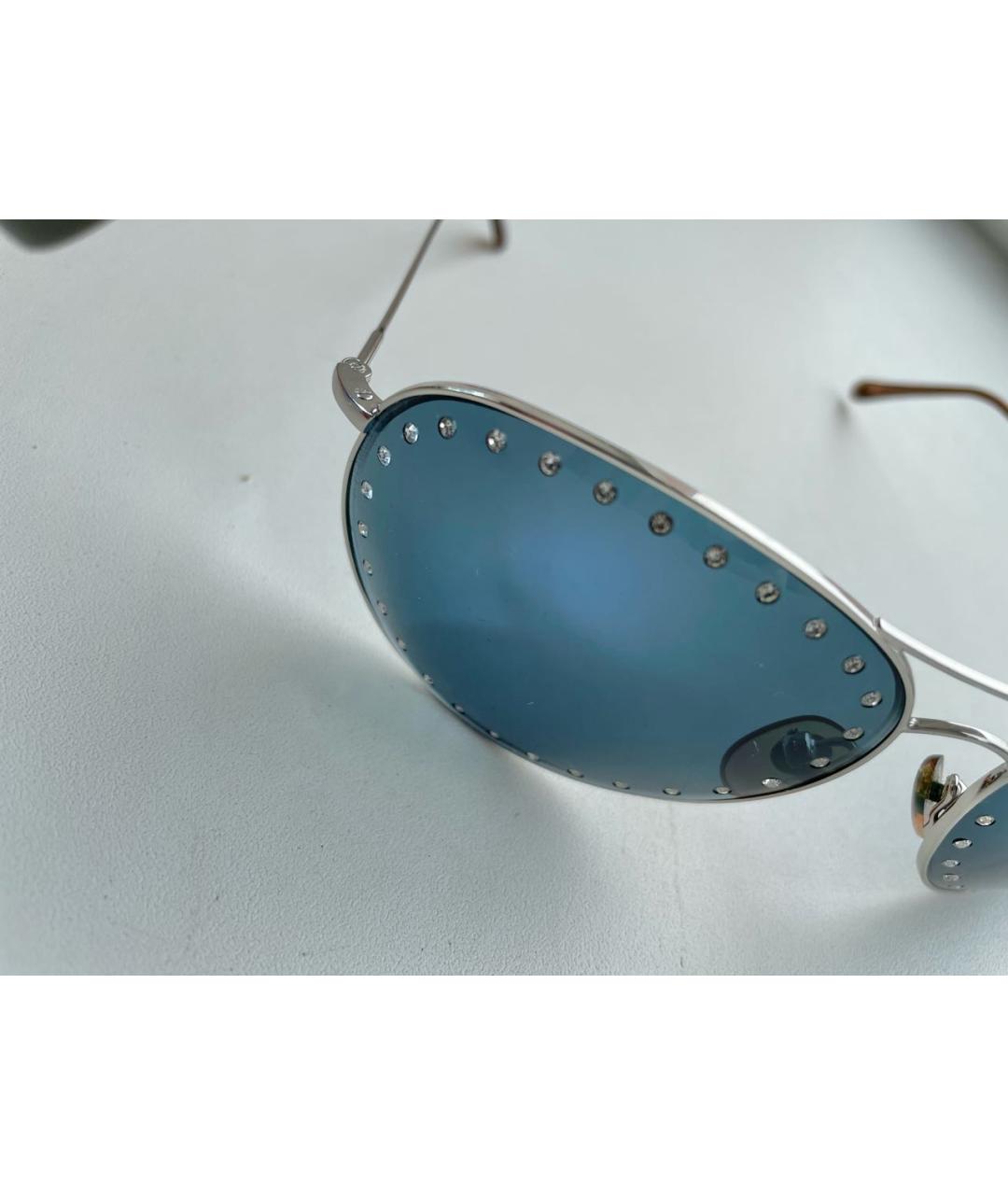 BLUMARINE Антрацитовые металлические солнцезащитные очки, фото 3