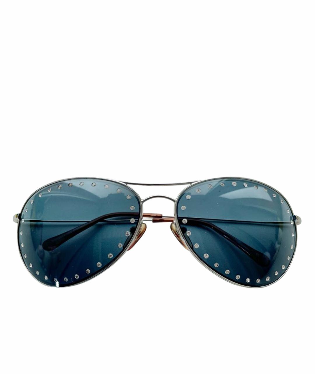 BLUMARINE Антрацитовые металлические солнцезащитные очки, фото 1