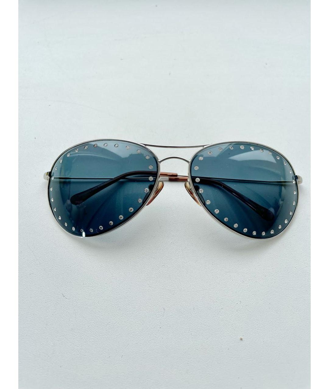 BLUMARINE Антрацитовые металлические солнцезащитные очки, фото 7
