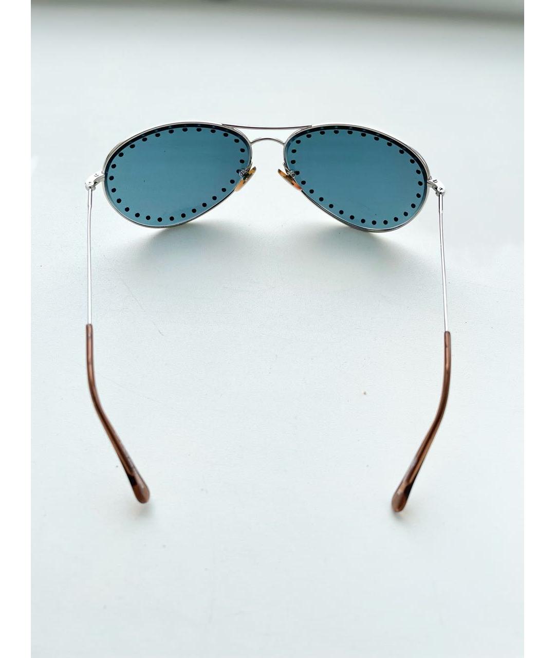 BLUMARINE Антрацитовые металлические солнцезащитные очки, фото 5