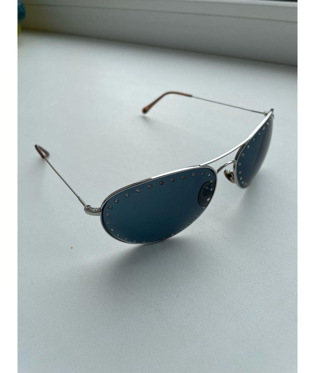 BLUMARINE Антрацитовые металлические солнцезащитные очки, фото 2