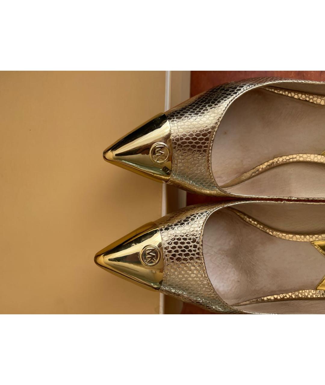 MICHAEL MICHAEL KORS Золотые кожаные туфли, фото 2