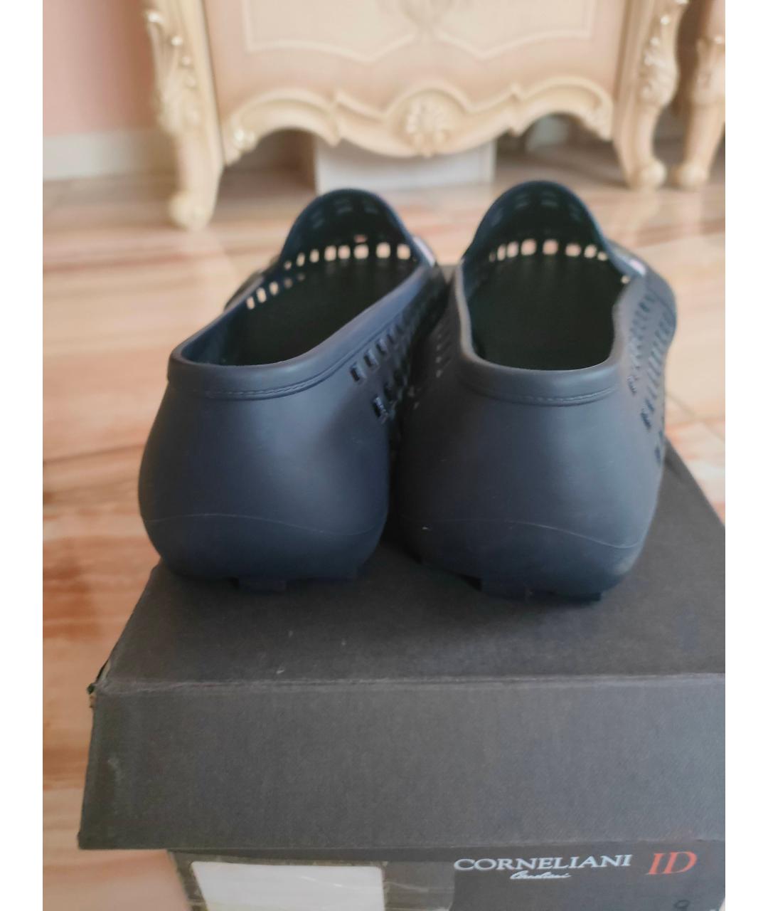 CORNELIANI Темно-синие резиновые мокасины, фото 4