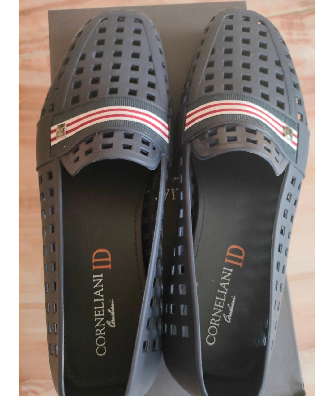 CORNELIANI Темно-синие резиновые мокасины, фото 3