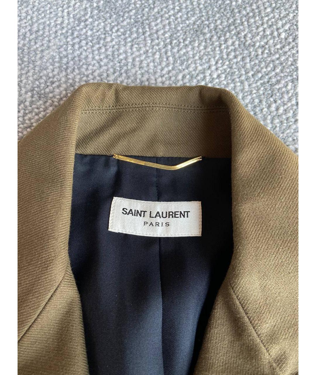 SAINT LAURENT Хаки хлопковая куртка, фото 4