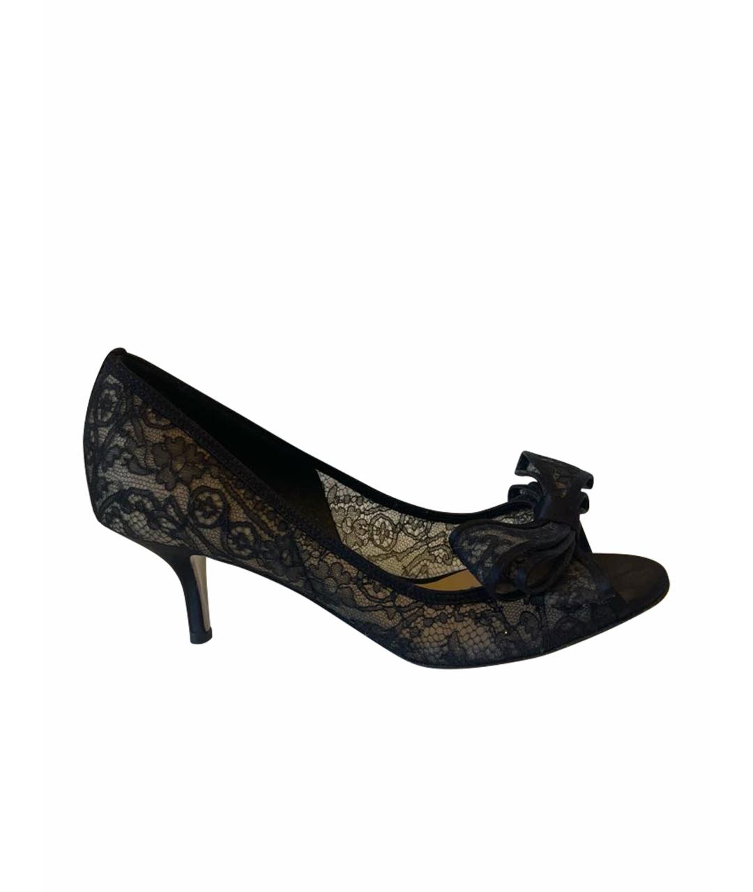 VALENTINO Черные лодочки на низком каблуке, фото 1