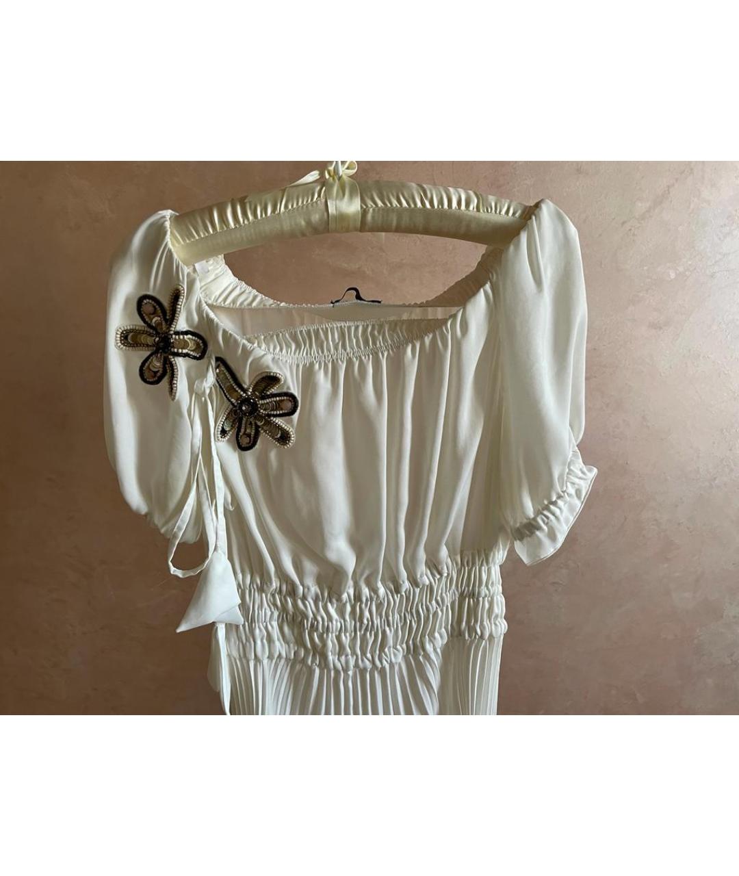 PINKO Белое полиэстеровое платье, фото 3