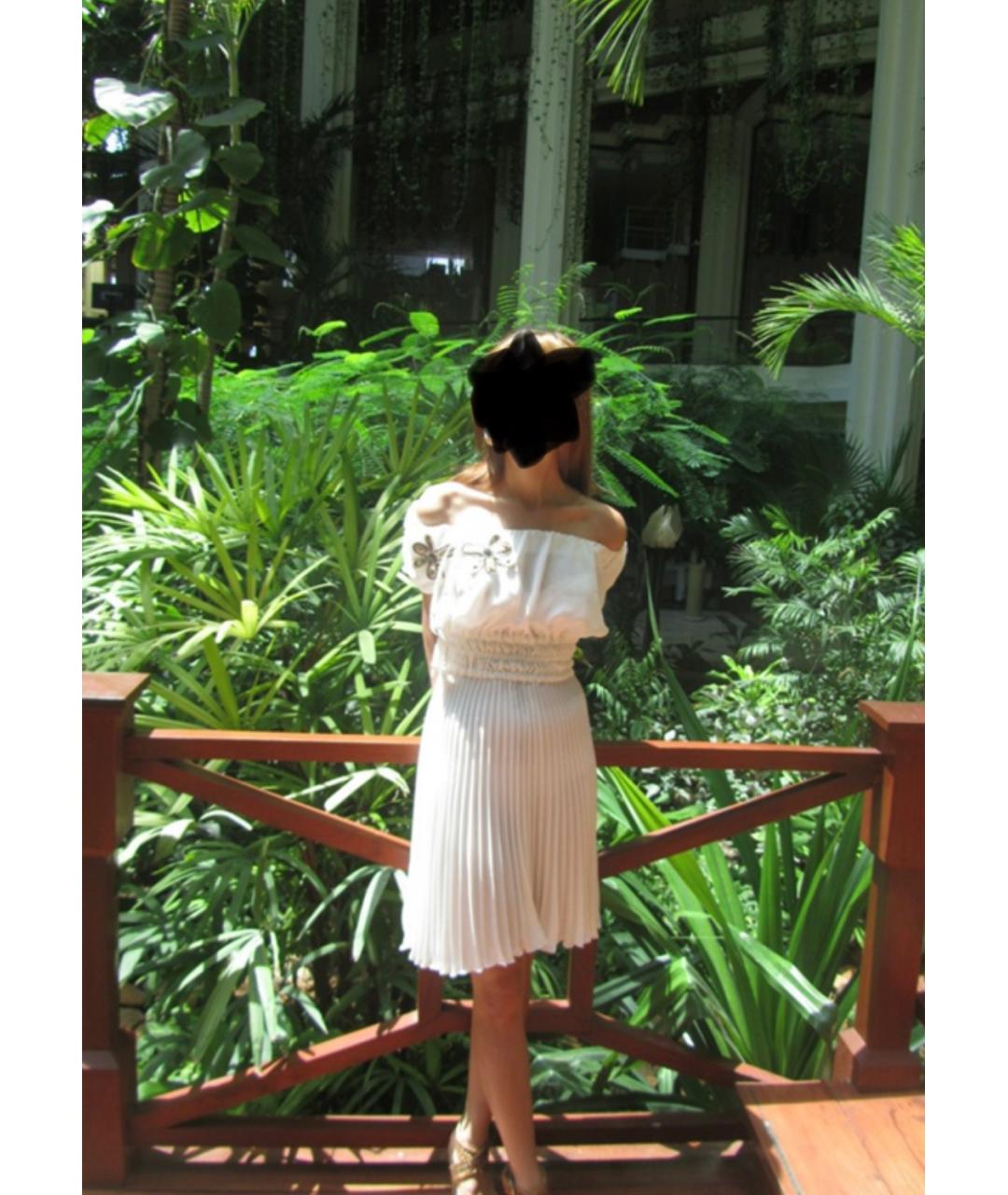 PINKO Белое полиэстеровое платье, фото 6