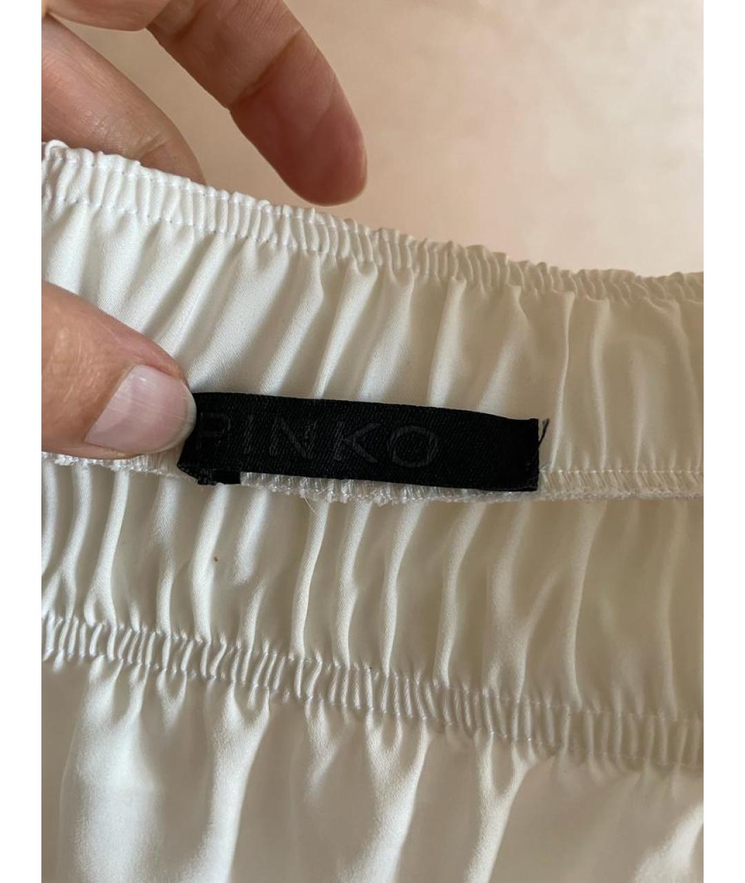 PINKO Белое полиэстеровое платье, фото 4