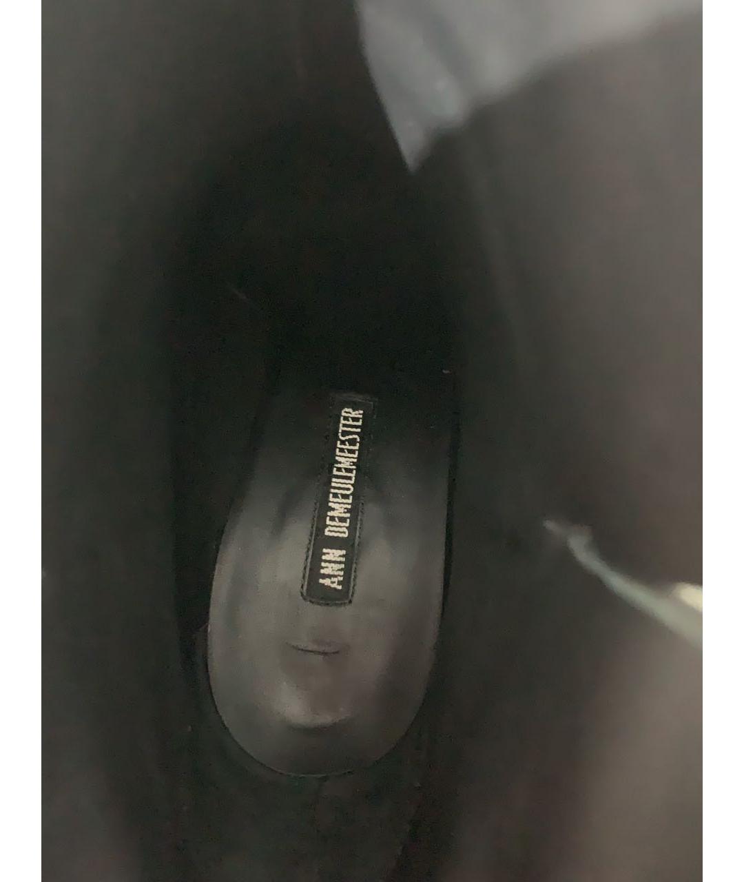 ANN DEMEULEMEESTER Черные кожаные ботинки, фото 8