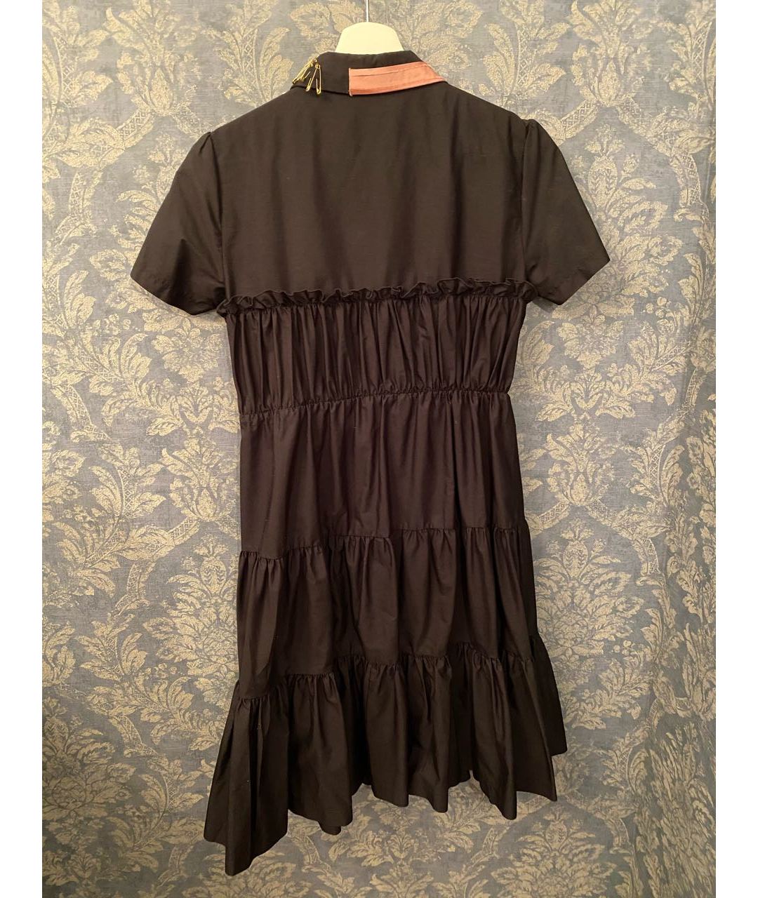 NO. 21 Черное хлопковое коктейльное платье, фото 2