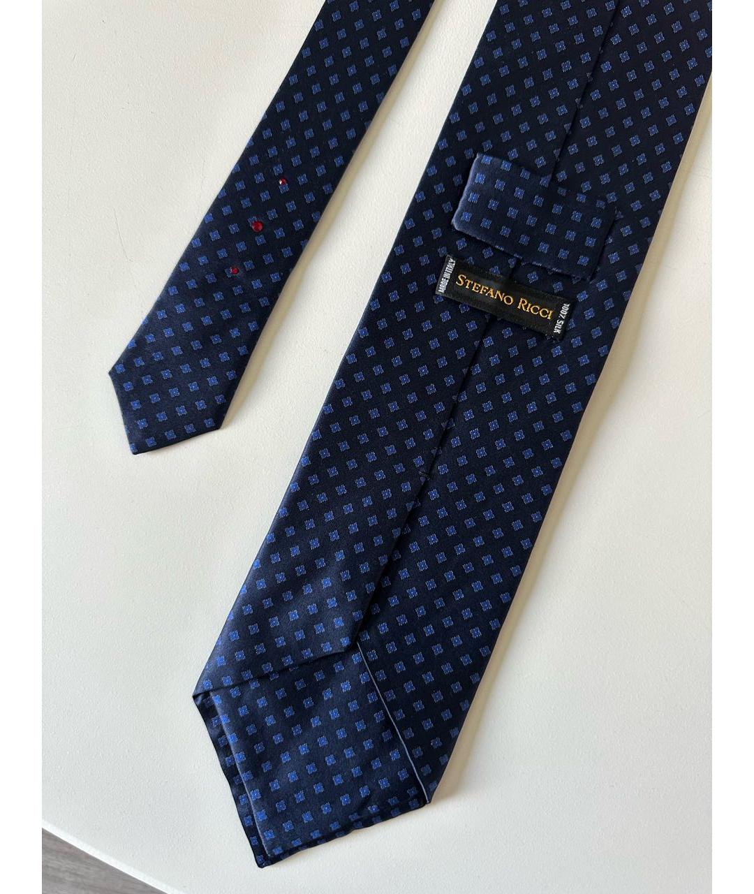 STEFANO RICCI Синий шелковый галстук, фото 2
