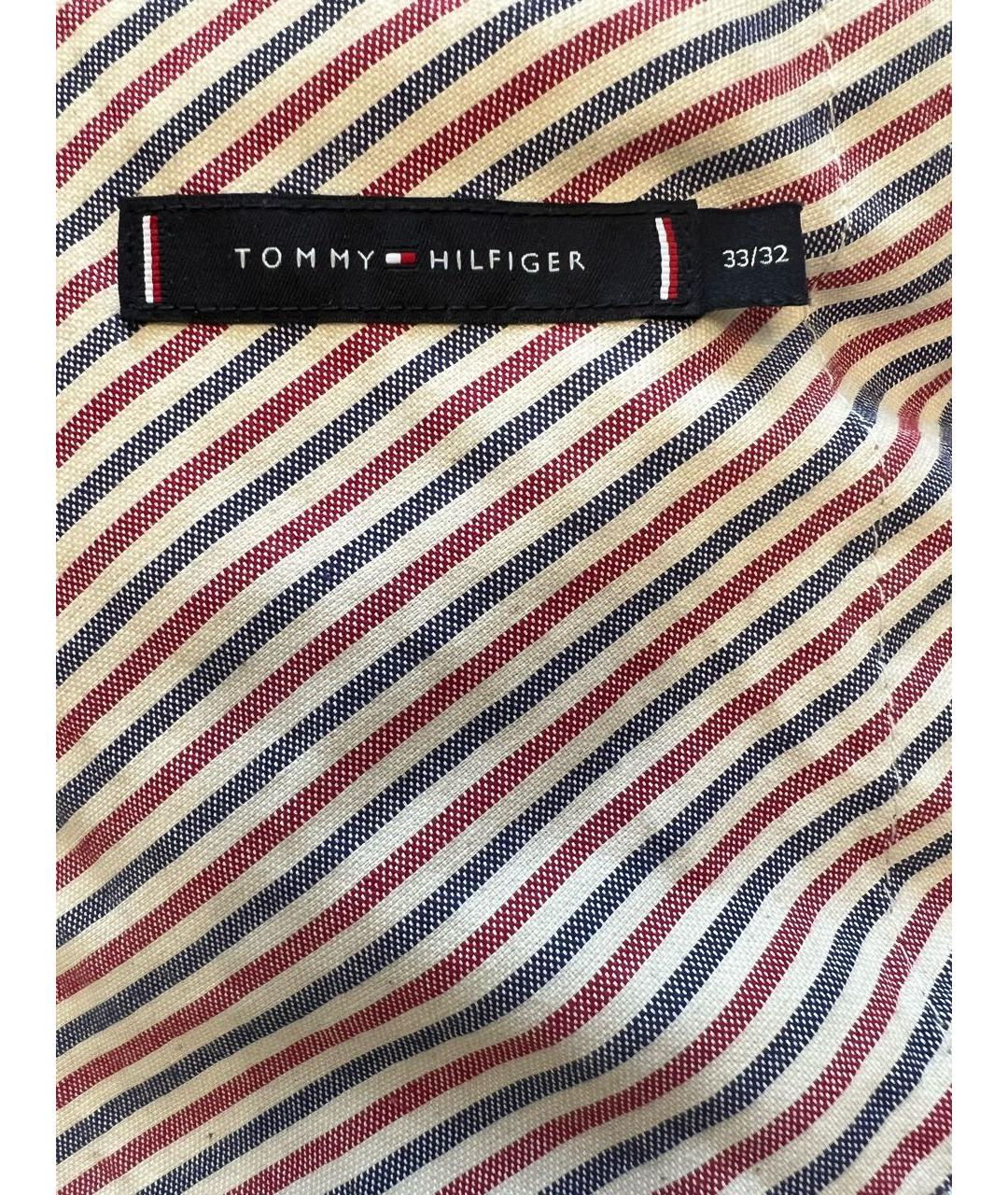 TOMMY HILFIGER Хаки хлопко-эластановые повседневные брюки, фото 4