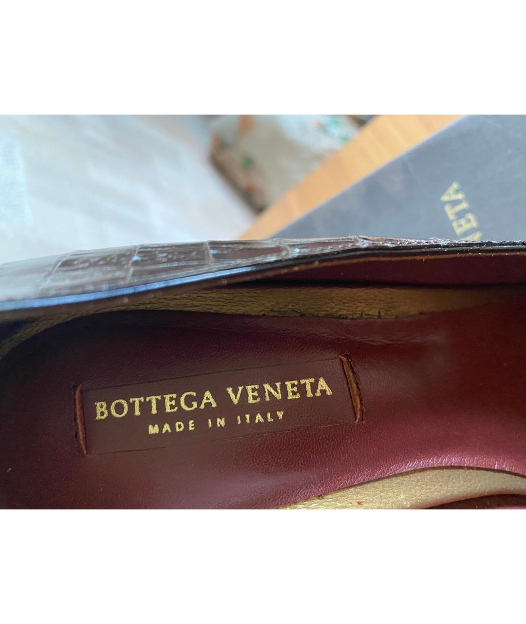 BOTTEGA VENETA Коричневые туфли из экзотической кожи, фото 4