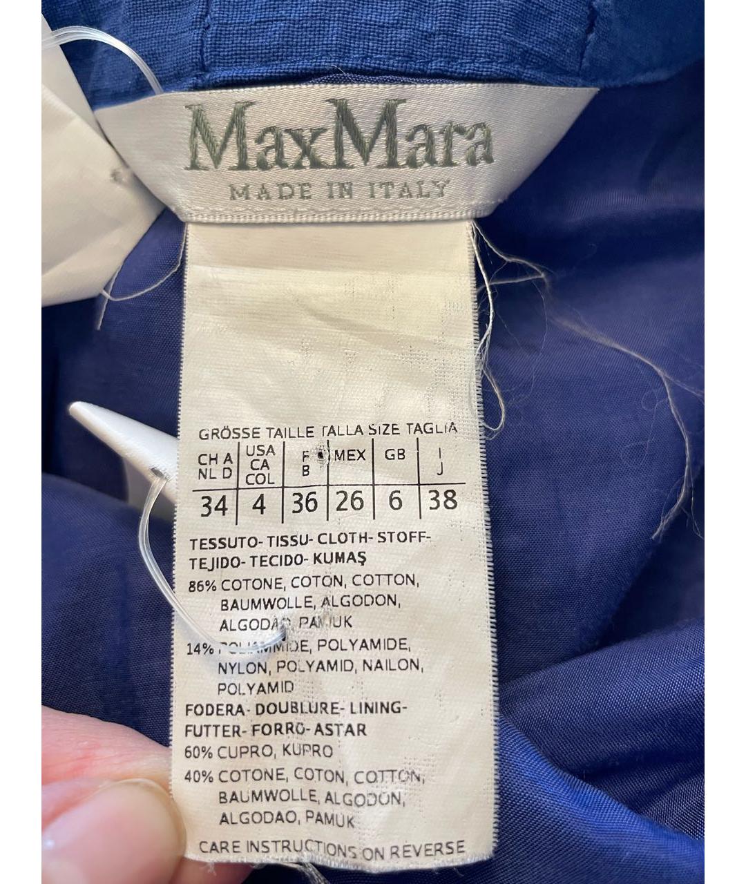MAX MARA Синее хлопковое повседневное платье, фото 3
