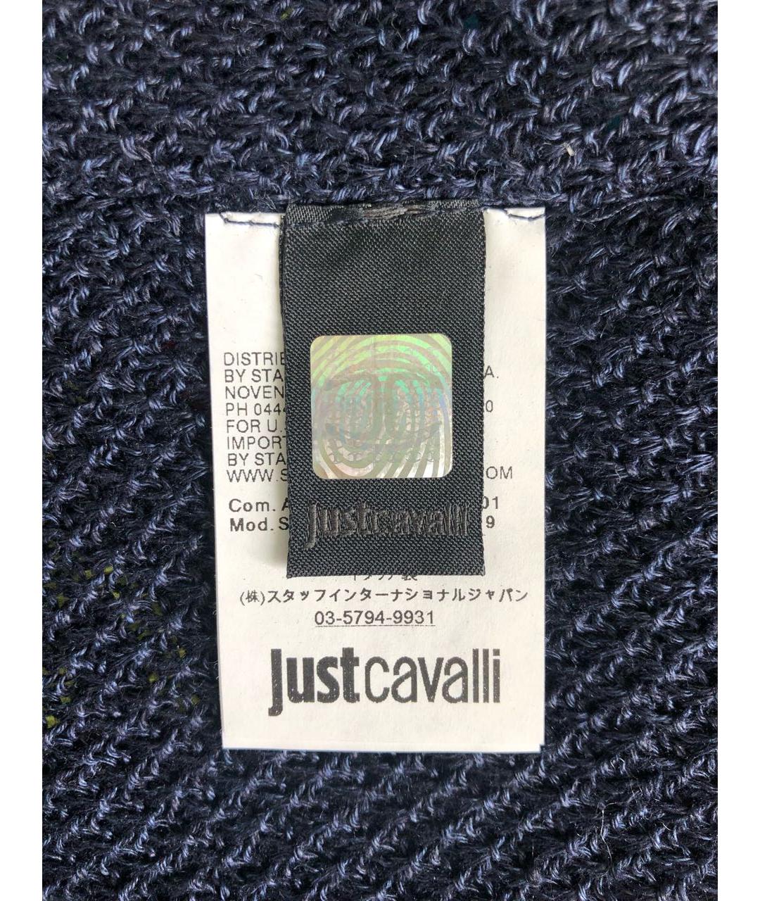 JUST CAVALLI Темно-синий льняной джемпер / свитер, фото 8