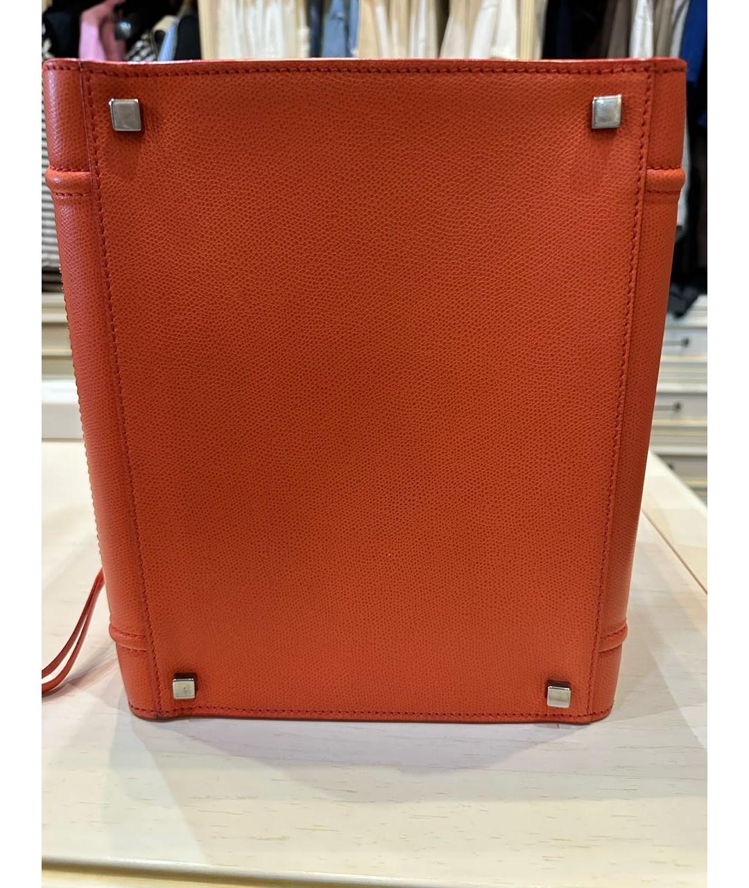 CELINE PRE-OWNED Оранжевая кожаная сумка с короткими ручками, фото 5