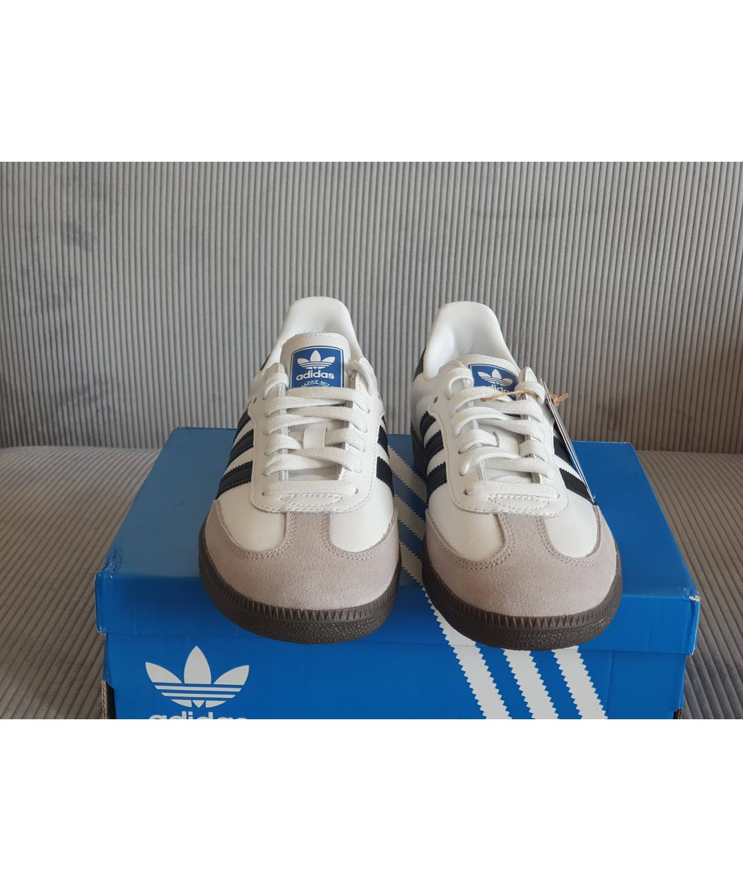 ADIDAS Белые кожаные кеды, фото 2