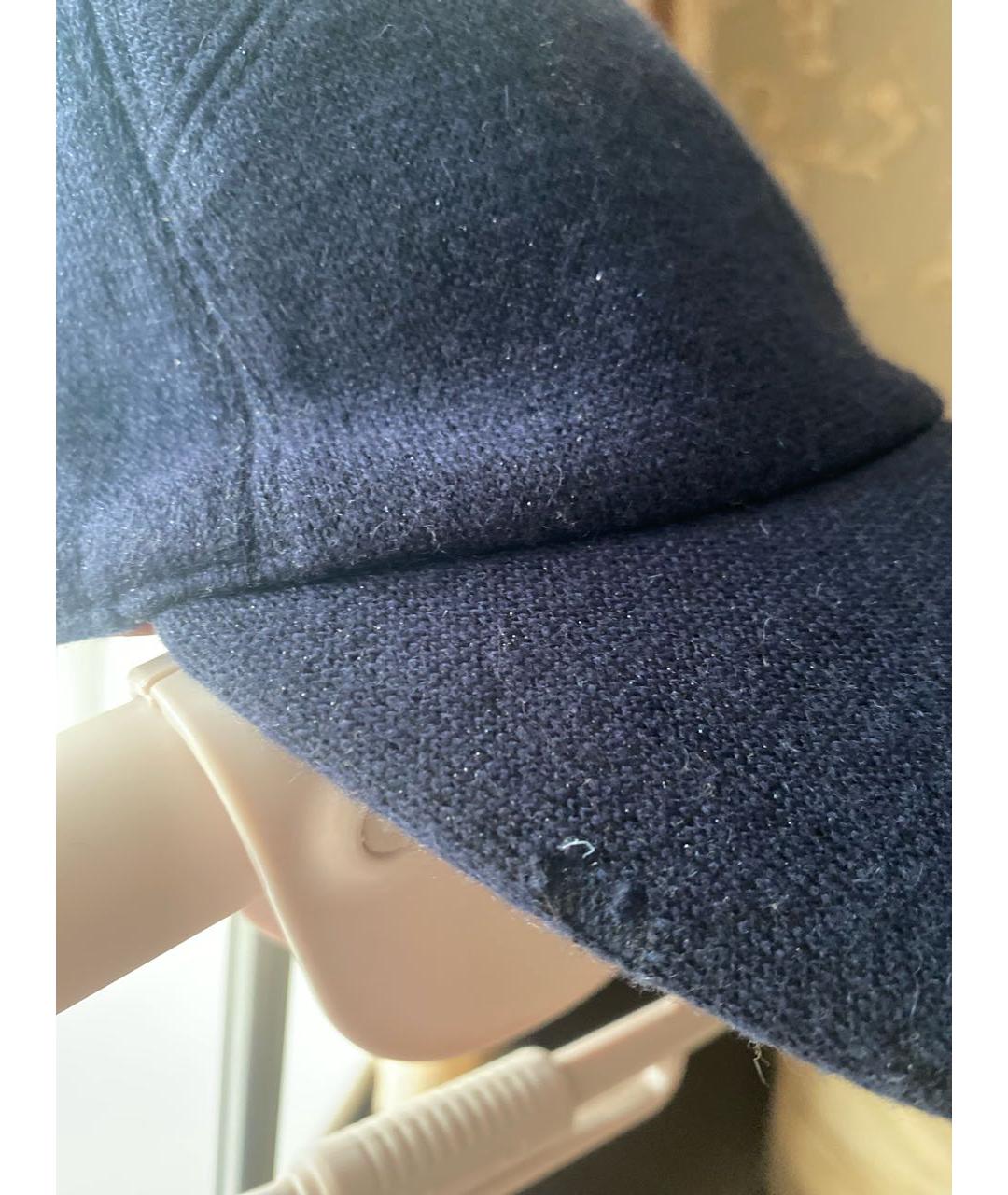 LORO PIANA Темно-синяя кашемировая кепка, фото 7