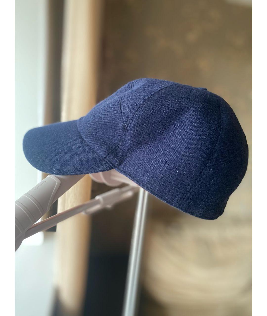LORO PIANA Темно-синяя кашемировая кепка, фото 8