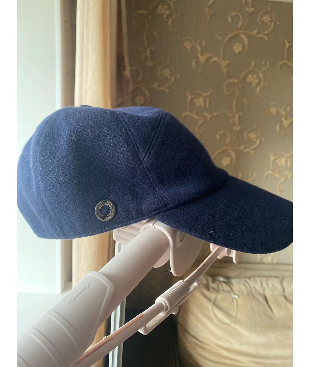 LORO PIANA Темно-синяя кашемировая кепка, фото 2