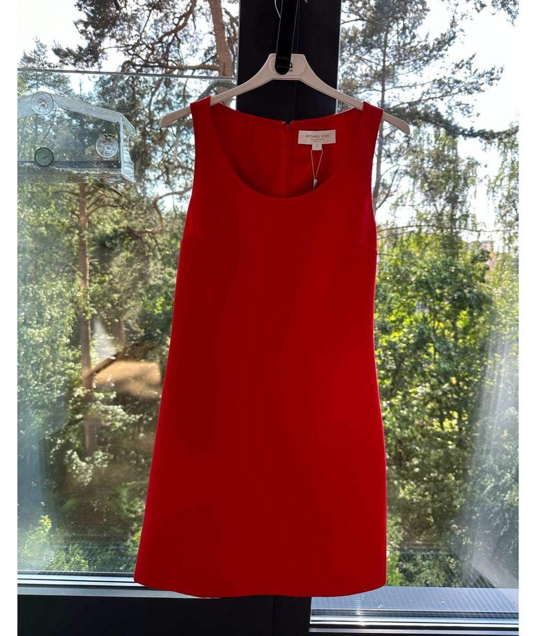 MICHAEL KORS COLLECTION Красное шерстяное коктейльное платье, фото 5