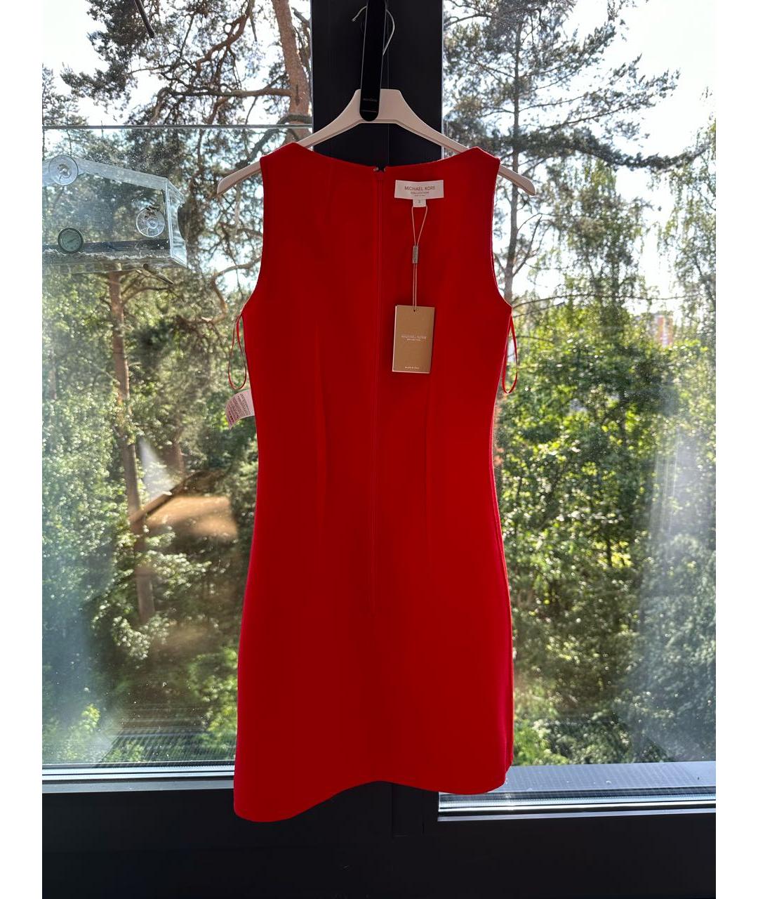 MICHAEL KORS COLLECTION Красное шерстяное коктейльное платье, фото 7