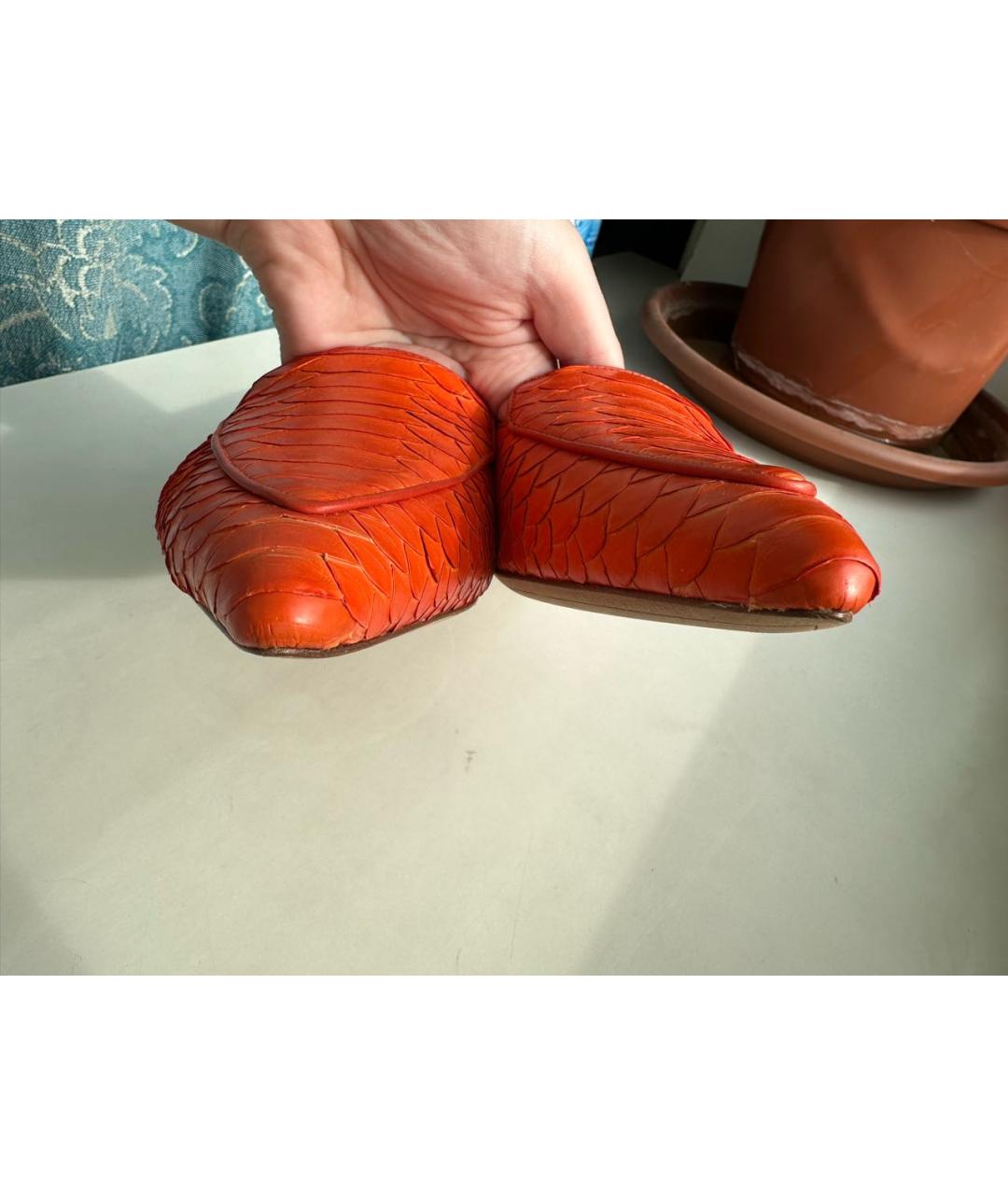 ALEXANDRE BIRMAN Оранжевое лоферы из экзотической кожи, фото 5