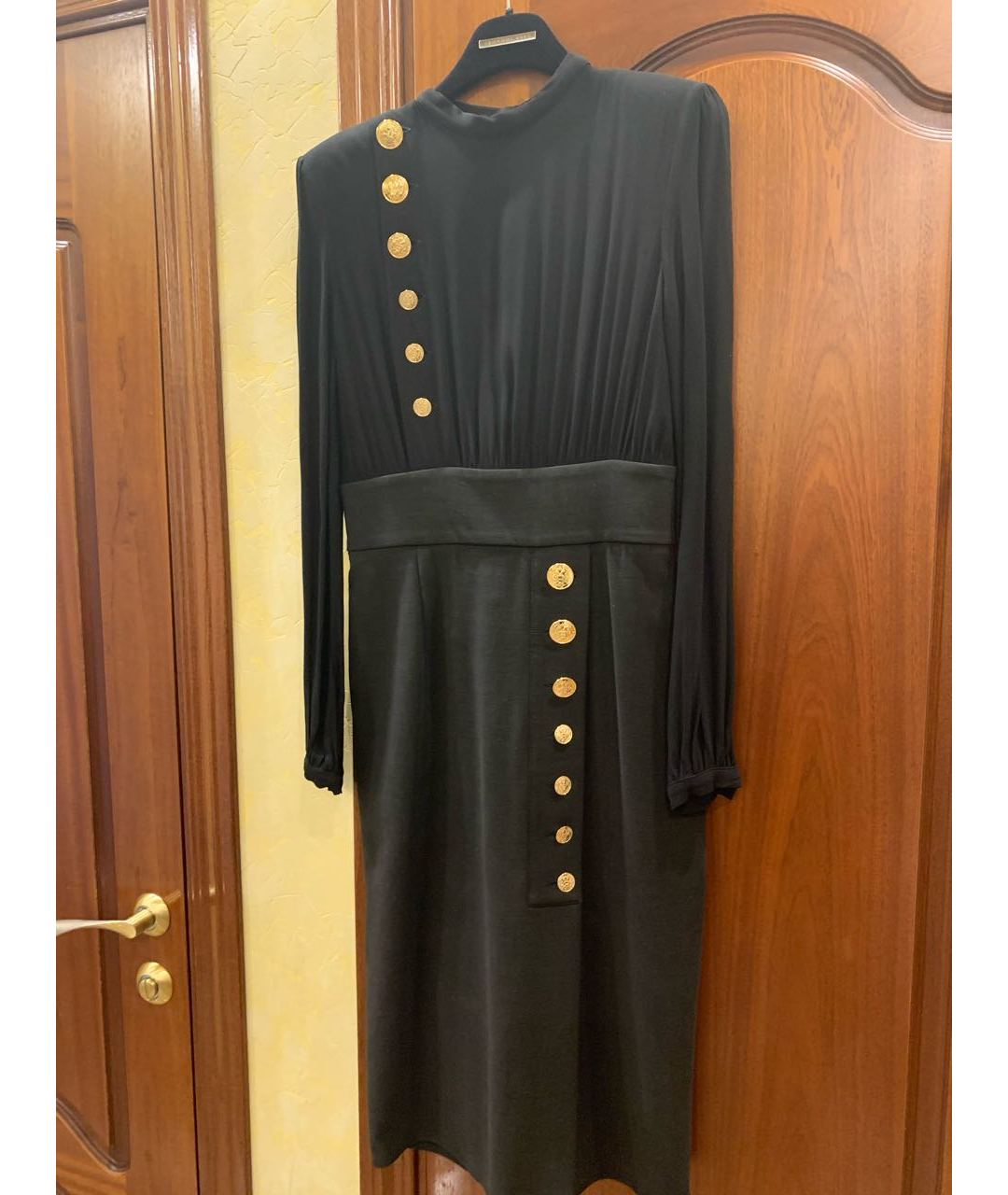 ELISABETTA FRANCHI Черное шифоновое платье, фото 9