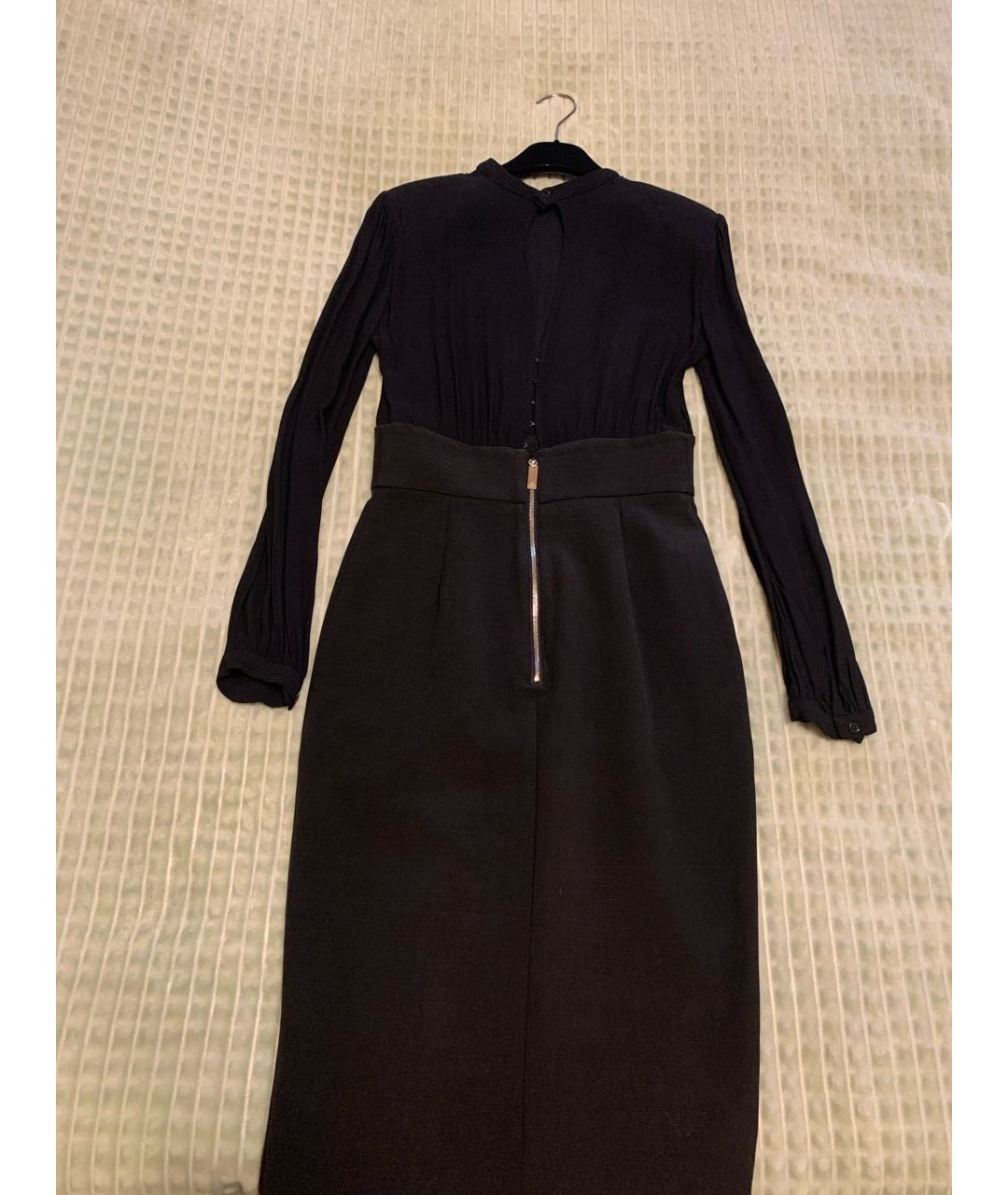 ELISABETTA FRANCHI Черное шифоновое платье, фото 6