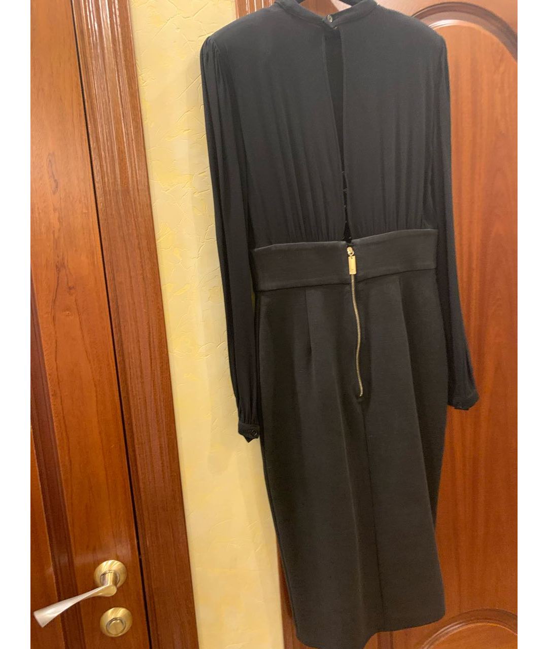 ELISABETTA FRANCHI Черное шифоновое платье, фото 2