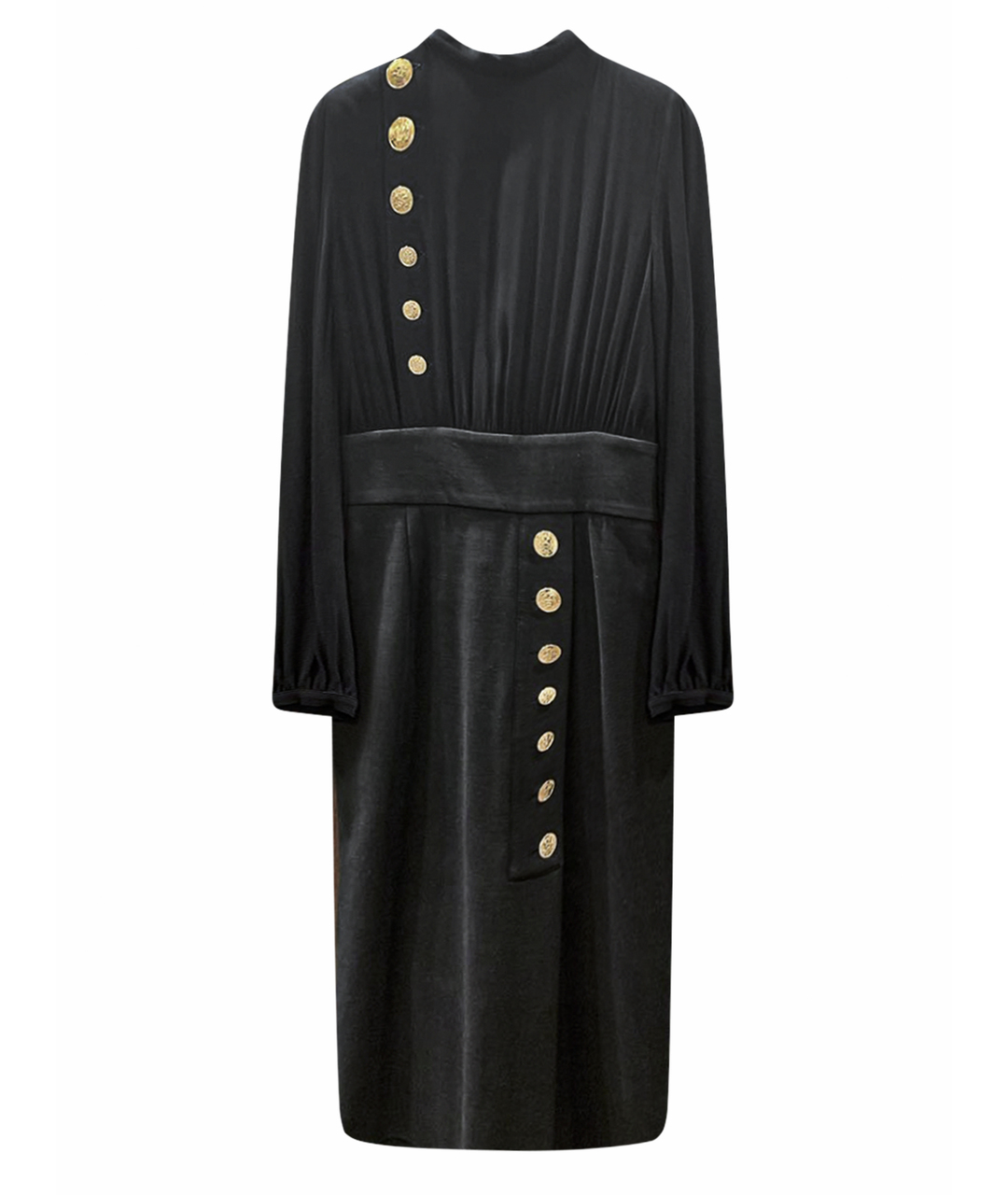 ELISABETTA FRANCHI Черное шифоновое платье, фото 1