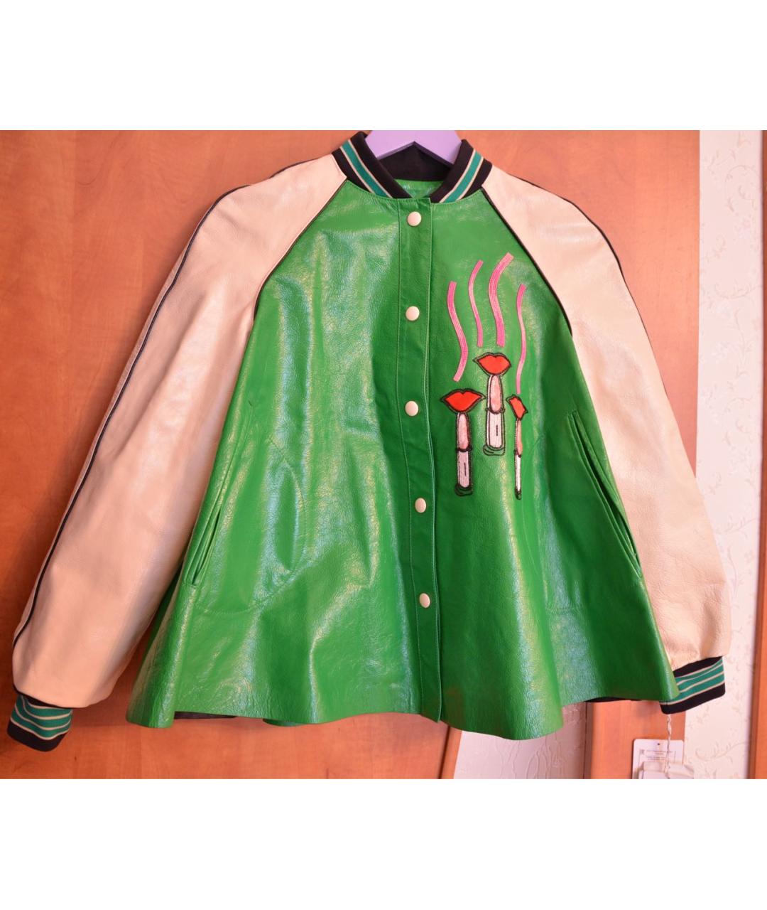 VALENTINO Зеленая кожаная куртка, фото 9