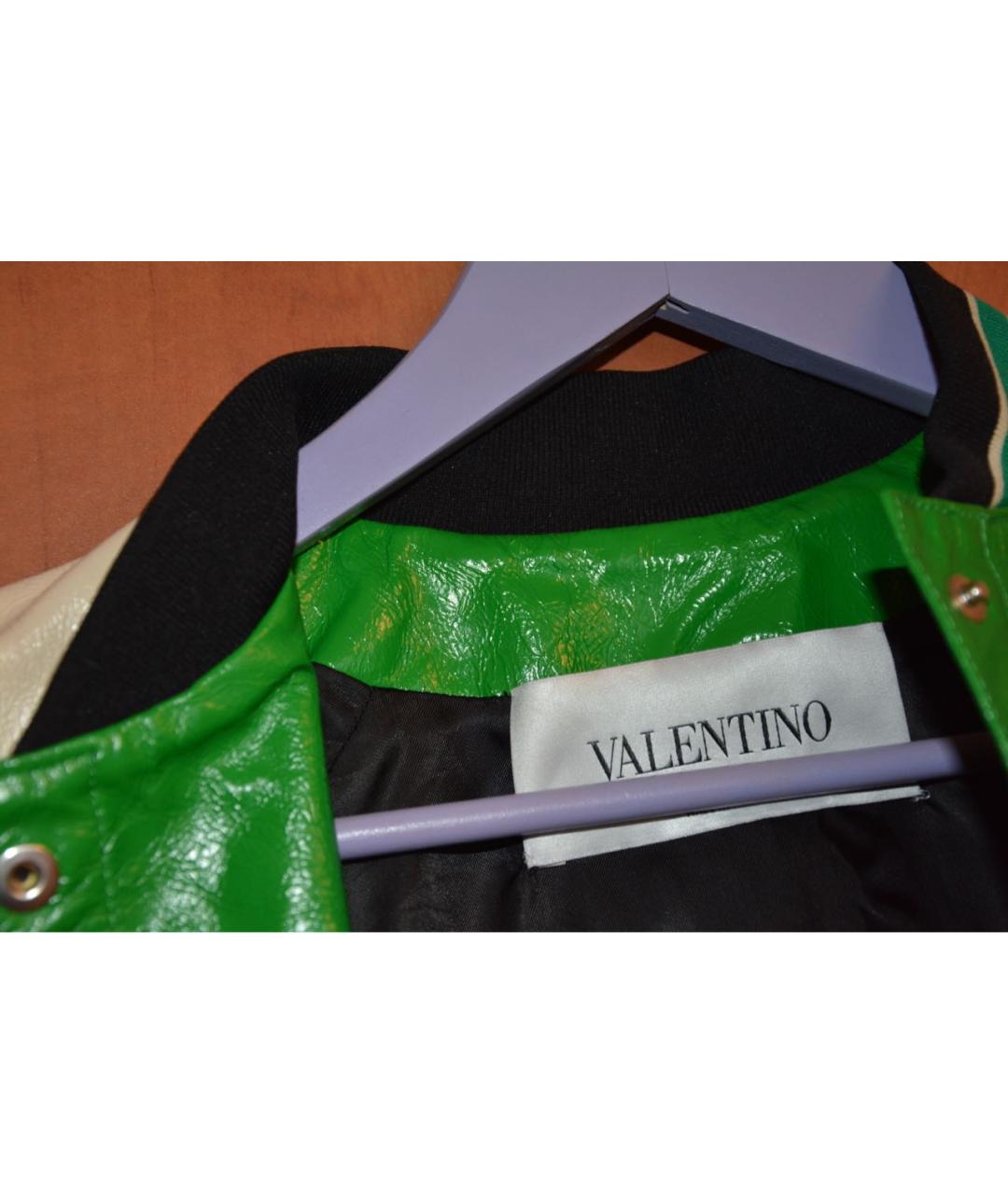 VALENTINO Зеленая кожаная куртка, фото 8