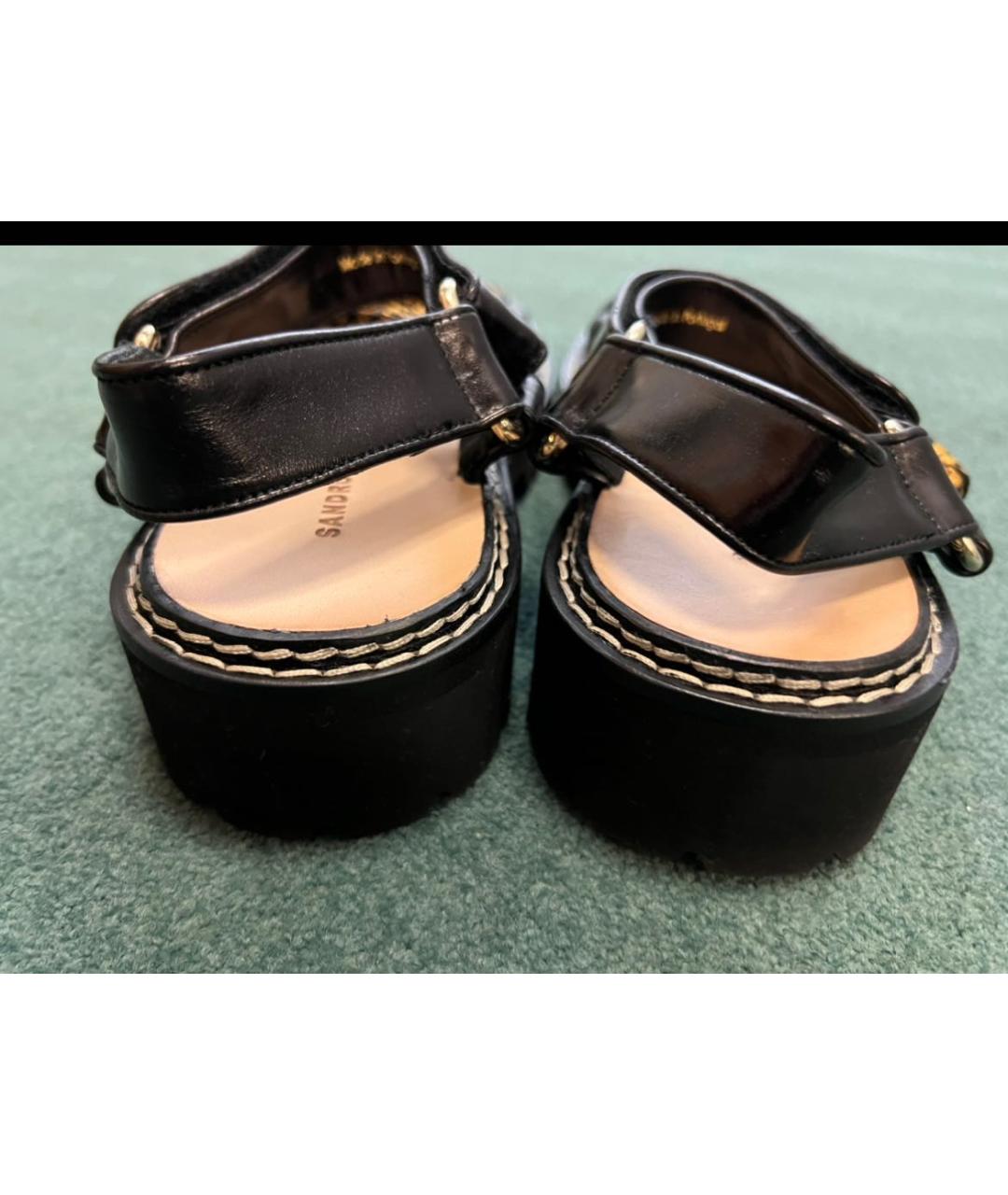SANDRO Черные текстильные сандалии, фото 4
