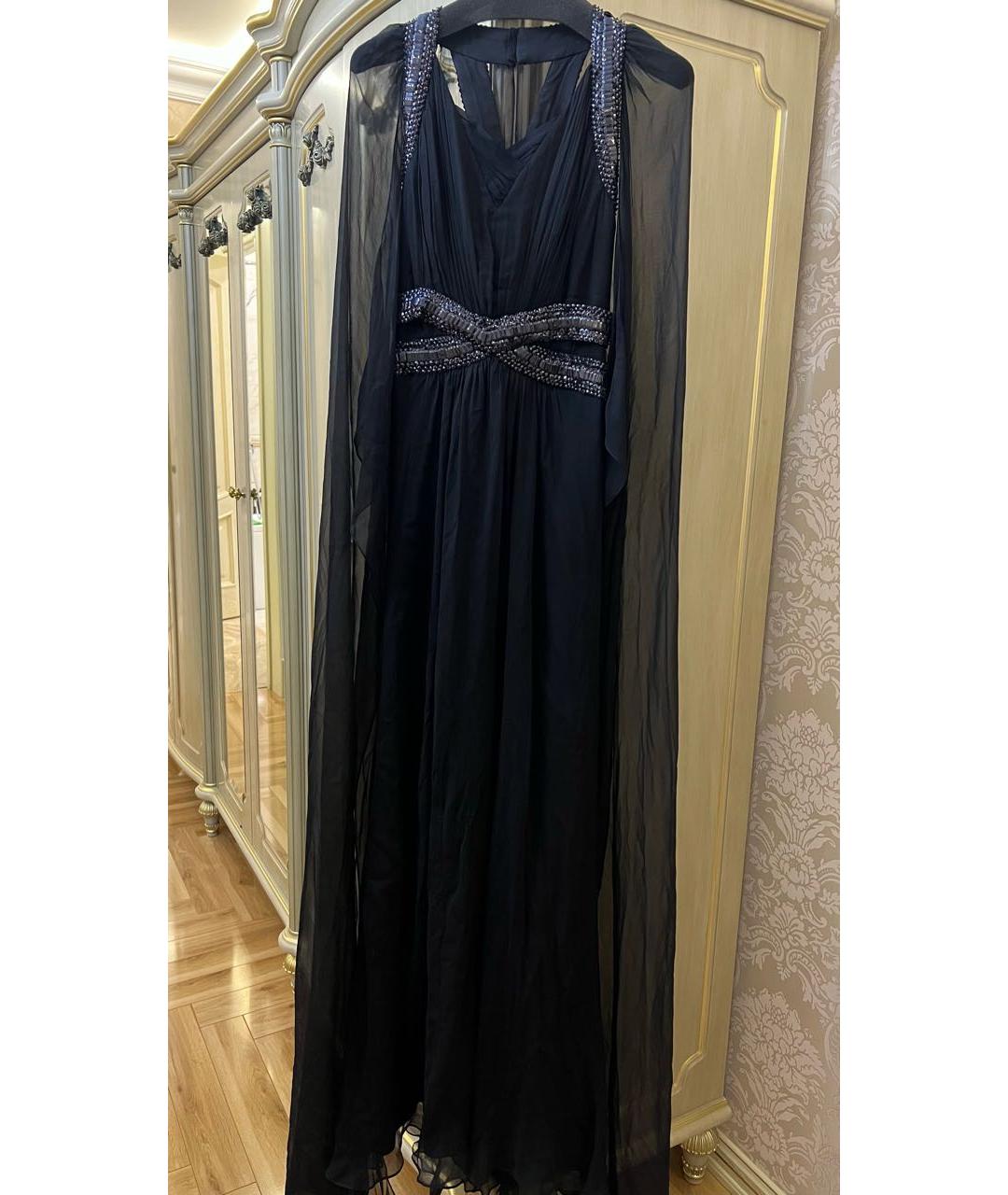 ALBERTA FERRETTI Черное шифоновое вечернее платье, фото 5