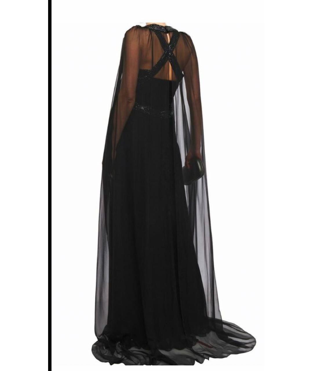 ALBERTA FERRETTI Черное шифоновое вечернее платье, фото 2