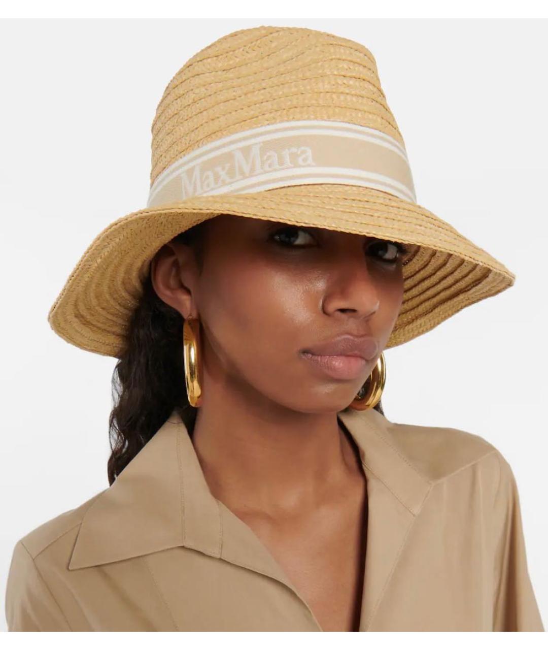 MAX MARA Бежевая соломенная шляпа, фото 2