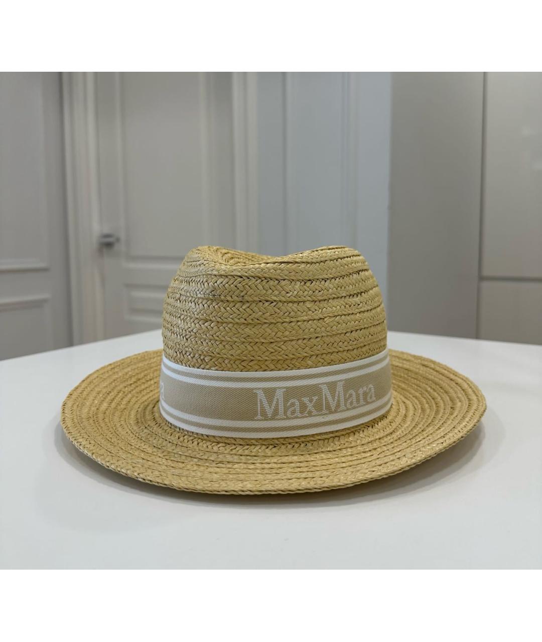 MAX MARA Бежевая соломенная шляпа, фото 5