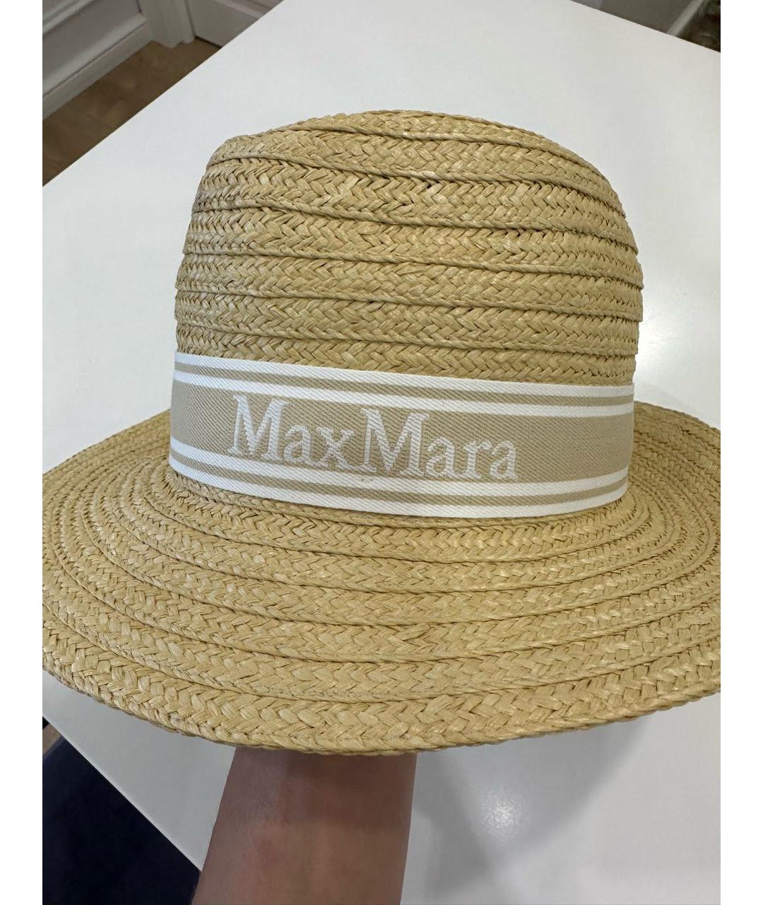 MAX MARA Бежевая соломенная шляпа, фото 4