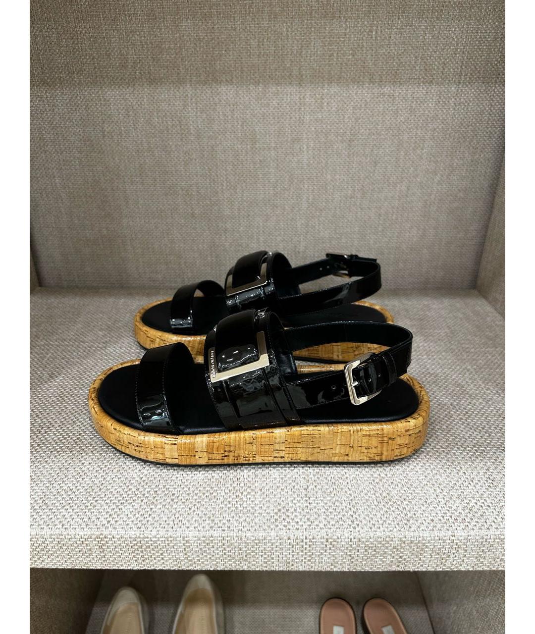 SERGIO ROSSI Черные кожаные сандалии, фото 3